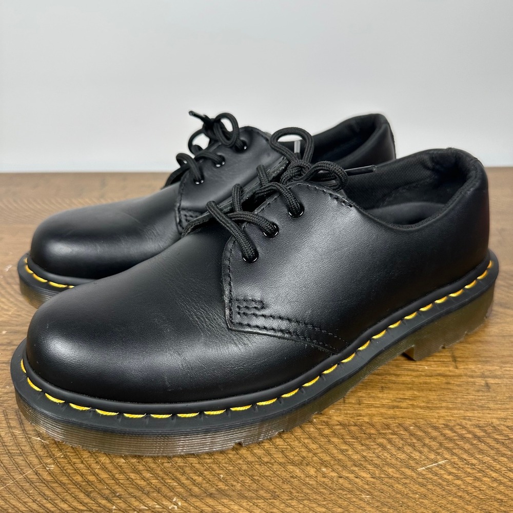 Dr. Martens Shoes Mens 8 Womens 9 Black Slip Resistant Work Oxford Leather Y2K - Picture 2 of 10